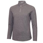 Green Lamb Kit Jacquard Zip Neck Top 12 Grey - Marl - White image