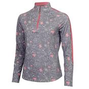 Green Lamb Mae Printed Zip Neck Top 8 Black Outline