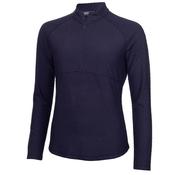 Green Lamb Meredith Spot Zip Neck Top 8 Navy image