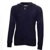 Green Lamb Mack Herringbone Hodded cardigan 8 Navy