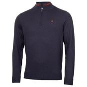 Calvin Klein Golf Gents Striped Heather 1/2 Zip Small Denin Marl image