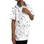 Calvin Klein Golf Kids Cracked Print Polo Small White image
