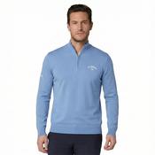 Callaway Gents 1/4 Zip Mock Sweater Small Mid Vista Blue 979 image