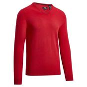 Callaway LS V Neck Inside Collar  Sweater Small Bright Tango Red 600 image