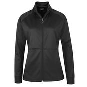Callaway Ladies Waffle Full Zip Fleece Small Caviar 002