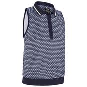 Callaway Ladies Sleeveless Scarf Geo Print Polo XSmall Peacoat 410 image