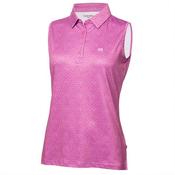 Calvin Klein Golf Ladies Crackle S/less Polo 8 Orchid - White