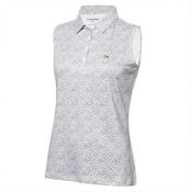 Calvin Klein Golf Ladies Crackle S/less Polo 8 White - Navy image