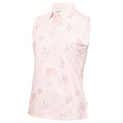 Calvin Klein Golf Ladies Harmony Printed S/Less Shirt Small Shell Pink