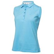 Calvin Klein Golf Ladies S/less Perf. Cotton Pique Polo XSmall Herit Blue