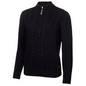 Green Lamb Half Zip Chuncky Cable Sweater 10 Navy