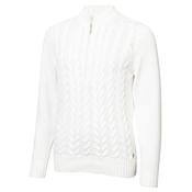 Green Lamb Half Zip Chuncky Cable Sweater 10 White image