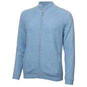 Green Lamb Lined Diagonal Stitch Cardigan 10 Blue