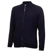 Green Lamb Lined Diagonal Stitch Cardigan 10 Navy
