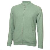Green Lamb Lined Diagonal Stitch Cardigan 12 Sage