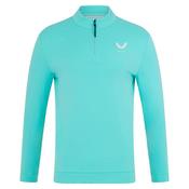 Castore Gents Classic 1/4 Zip Top Small Light Aqua - White