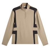 J.Lindeberg Gents Finn 1/4 Zip Mid Layer Small Brindle U144