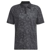 adidas Gents Mesh Print Polo Small Black image