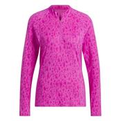 adidas Ladies Ult 365 Prntd 1/4 Zip Golf Mock XSmall Lucid Fuchsia image