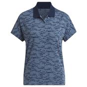 adidas Ladies Go-To Prntd Polo Shirt Small Crew Navy Mel - Coll Navy
