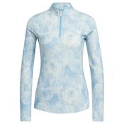 adidas Ladies Ult365 Prnt 1/4 Zip Mock Small Semi Blue Burst image