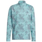adidas Gents Go-To Print 1/4 Zip Medium Mint Tone image