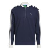 adidas Gents Originals 3 Strp 1/4 Zip Medium Night Indigo/Chalk White image