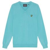 Lyle &amp; Scott Gents V Neck Pullover Medium Aquamarine Blue 661