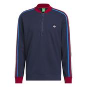 adidas Gents Originals 3 Strp 1/4  Zip Sweatshi Small Night Indigo/Team Victory Red image