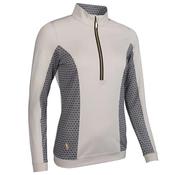 Glenmuir Ladies Carina Zip Neck Mid Layer Small Linen Mosaic image