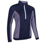 Glenmuir Ladies Carina Zip Neck Mid Layer Small Navy/Raspberry/Mosiac image