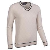 Glenmuir Ladies Nisha V Neck Jcqrd Sweater Small Linen Black image