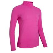 Glenmuir Ladies Fern Roll Neck L/S Shirt Small Hot Pink image