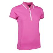 Glenmuir Ladies Stella Mesh Panel Polo Medium Hot Pink - White image