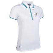 Glenmuir Ladies Stella Mesh Panel Polo RC Medium White - Lagoon image
