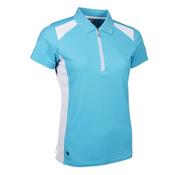 Glenmuir Ladies Sandi Contrast Polo Large Aqua - White image