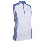 Glenmuir Ladies Alice SL Shirt Small White/Light Blue Flowers image