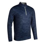 Glenmuir Gents Wick Zip Neck Midlayer Small Navy Camo - Light Grey