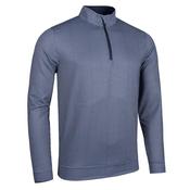 Glenmuir Gents Wick Zip Neck Midlayer Large Light Grey - Navy Houndstooth