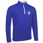 Glenmuir Gents Wick Zip Neck Midlayer RC Small Ascot Blue - White image