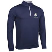 Glenmuir Gents Wick Zip Neck Midlayer RC Small Navy - Light Grey image