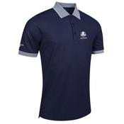 Glenmuir Gents Hatton Strpd Collar Perf  RC Small Navy - White image