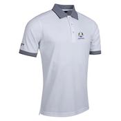 Glenmuir Gents Hatton Strpd Collar Perf  RC Small White - Navy image