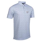 Glenmuir Gents Overton Prnt Polo RC Small White - Tahiti image