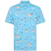Original Penguin Gents All Over Peten The Boat Polo Medium BLUE GROTTO 457 image