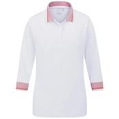 Ping Ladies Lindsey 3/4 Sleeve Polo 10 White - Sweet Pea image