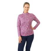Pure Golf Ladies Arusha Long Sleeve Midlayer Top Medium Plum Ripple
