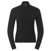 Pure Golf Ladies Sorrell Cable Knit 1/4 Zip Lined Medium Black