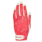 Green Lamb Isla Printed Leather Trim Glove Small Diamonds