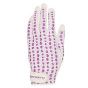 Green Lamb Isla Printed Leather Trim Glove Medium Hexagon